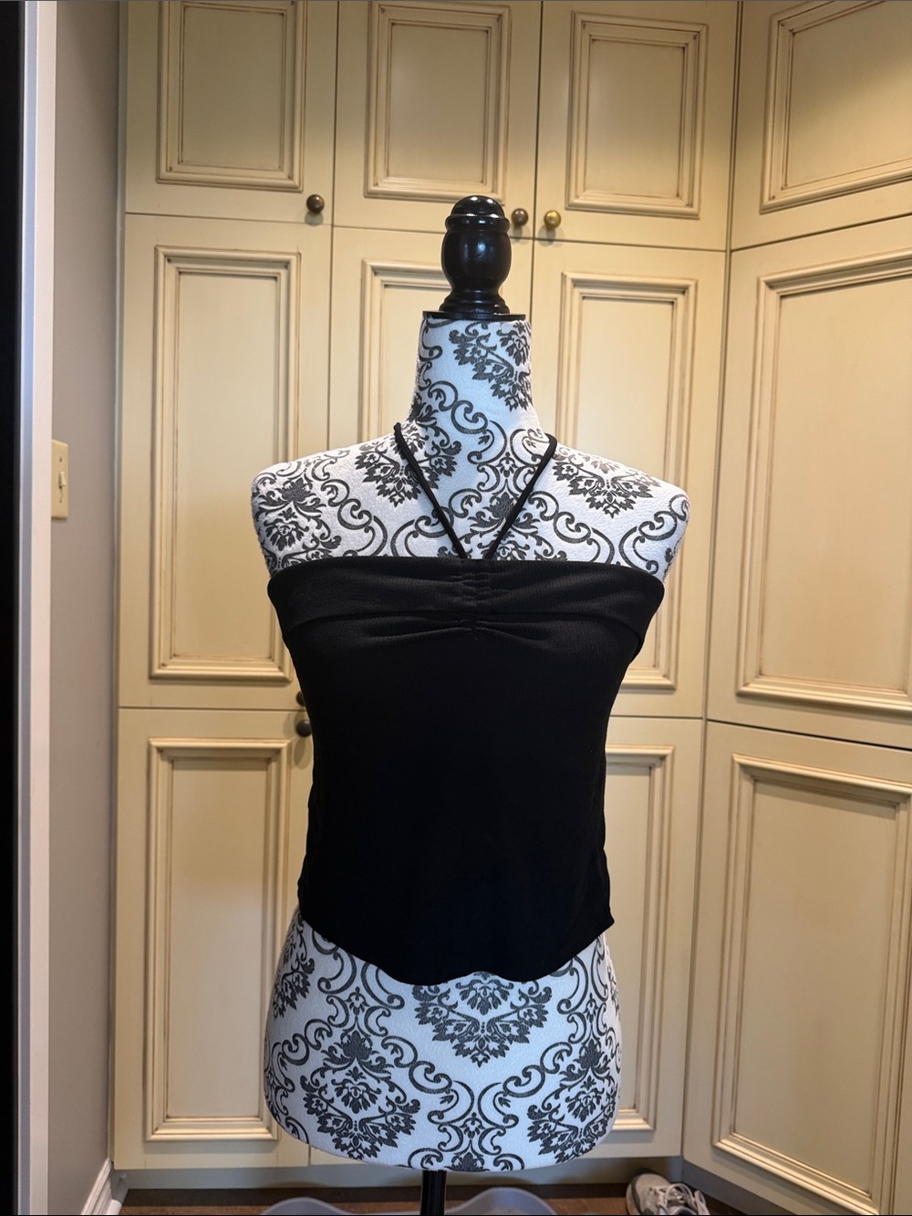 2 x Halter strapless Crop Top. 1 Black and 1 White